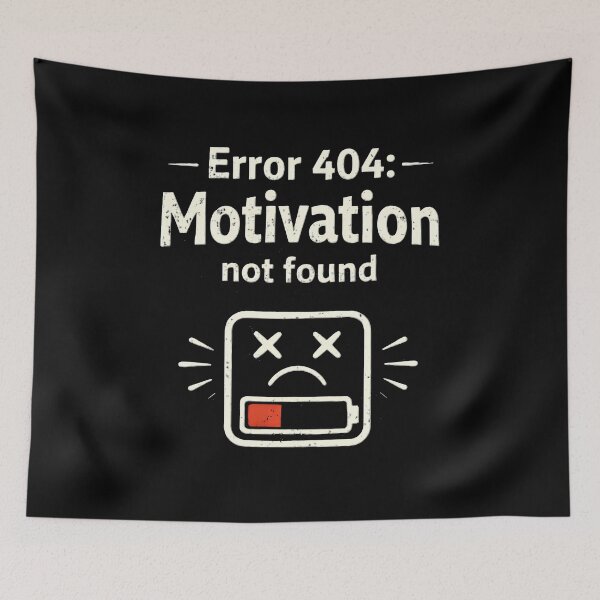 Item preview, Error 404 Motivation Not Found Typography designed and sold by AlvelinaCP.
