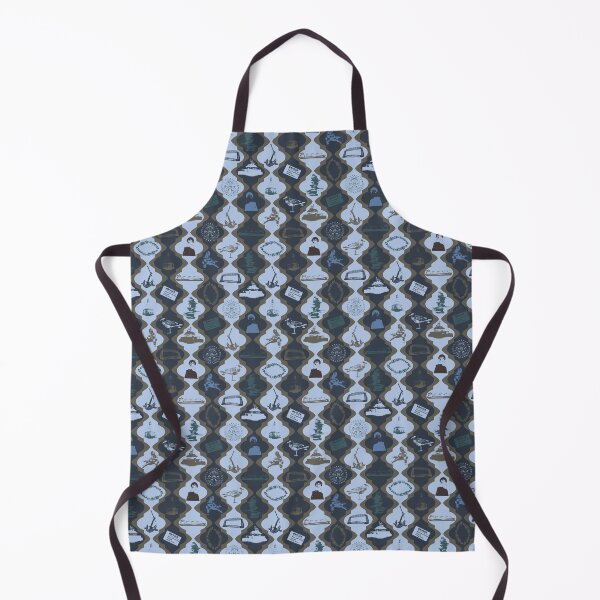 Item preview, Duluth Vertical Scallops on Blue & Khaki designed and sold by Digitalmyth's Designs.
