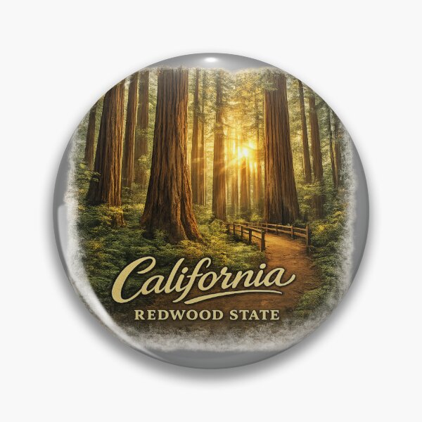 Item preview, California Redwood State Vintage Travel Sticker | Giant Sequoia Forest Nature Landscape designed and sold by SamEmbersLiving.