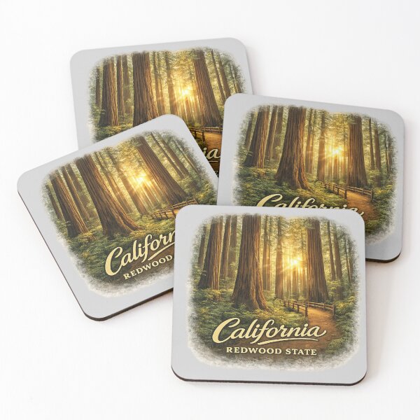 Item preview, California Redwood State Vintage Travel Sticker | Giant Sequoia Forest Nature Landscape designed and sold by SamEmbersLiving.