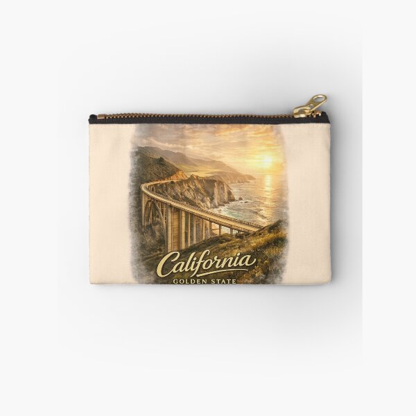 Item preview, California Golden State Big Sur Coast Vintage Travel Sticker | Bixby Bridge Pacific Coast Landscape designed and sold by SamEmbersLiving.