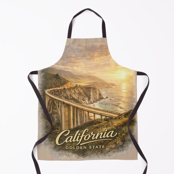 Item preview, California Golden State Big Sur Coast Vintage Travel Sticker | Bixby Bridge Pacific Coast Landscape designed and sold by SamEmbersLiving.