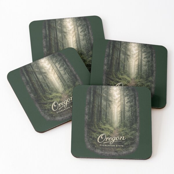 Item preview, Oregon Evergreen State Forest Vintage Travel Sticker | Pacific Northwest Pine Forest Nature Landscape designed and sold by SamEmbersLiving.