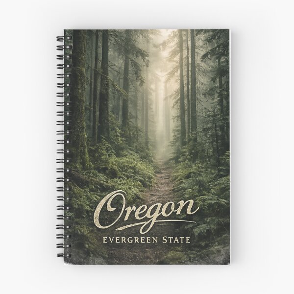 Item preview, Oregon Evergreen State Forest Vintage Travel Sticker | Pacific Northwest Pine Forest Nature Landscape designed and sold by SamEmbersLiving.