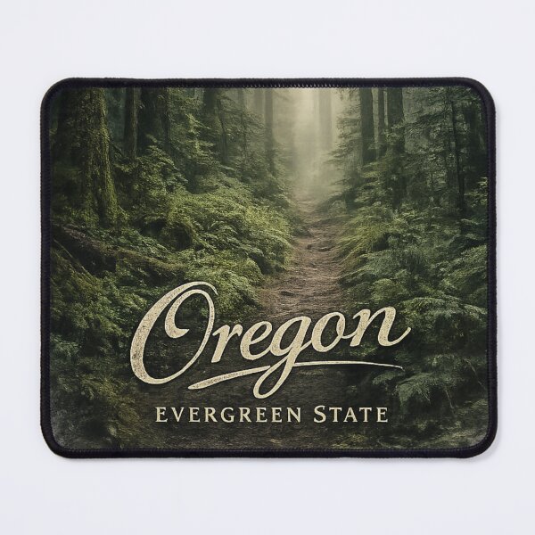 Item preview, Oregon Evergreen State Forest Vintage Travel Sticker | Pacific Northwest Pine Forest Nature Landscape designed and sold by SamEmbersLiving.