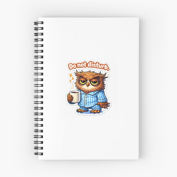 Item preview, Pegatina del meme del búho matutino gruñón: "No molestar" designed and sold by IntroInk.