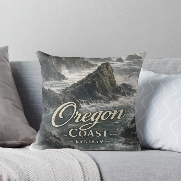 Item preview, Oregon Coast Rocky Cliffs Vintage Travel Sticker | Pacific Northwest Ocean Landscape | Oregon Coast Est. 1859 designed and sold by SamEmbersLiving.