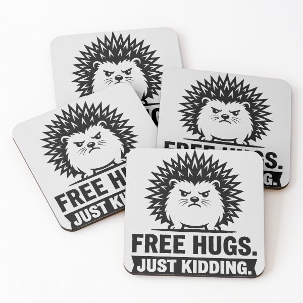 Item preview, Free Hugs Just Kidding Grumpy Hedgehog designed and sold by KeremYurtseven.