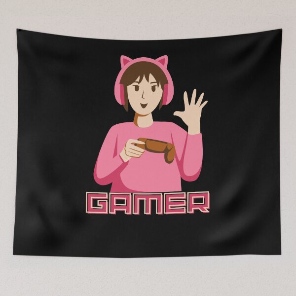Item preview, Cute Girl Gamer – Pink Cartoon Gaming, Kawaii Style designed and sold by Rasheedaholik.