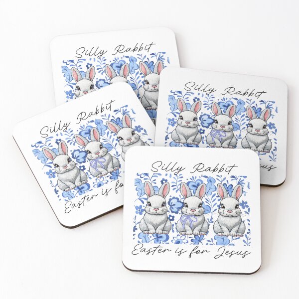 Item preview, Silly Rabbit Easter is for Jesus Blue and White Embroidery designed and sold by Forevermore.