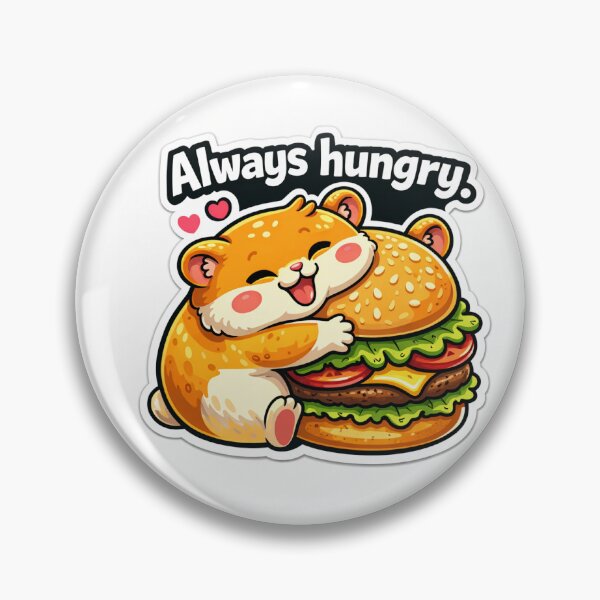 Item preview, Hungry Hamster Meme Sticker – “Always Hungry” designed and sold by IntroInk.