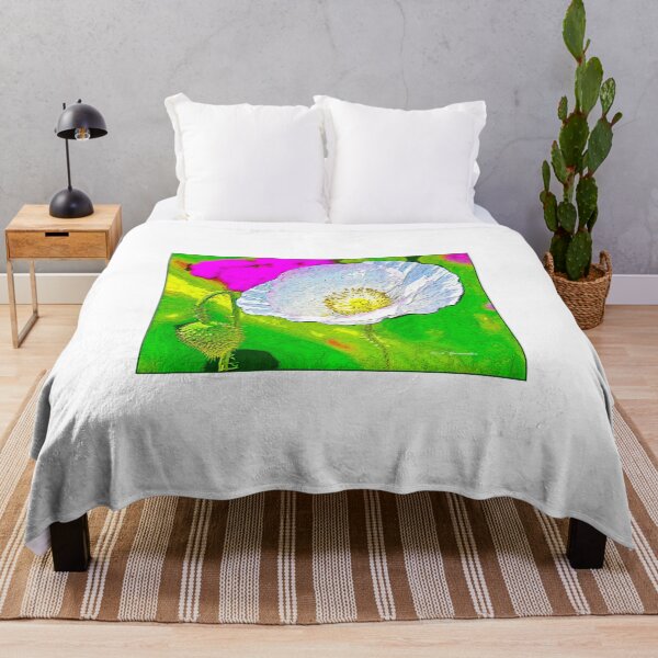 Item preview, White Poppy, Flower and Bud, Illustration designed and sold by AMacGPhilly.