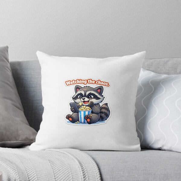 Item preview, Drama Raccoon Meme Sticker – “Watching the Chaos” designed and sold by IntroInk.