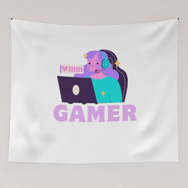 Item preview, Cute Gamer Girl – Streaming Setup, Cartoon Gaming & Social Media Fun designed and sold by Rasheedaholik.