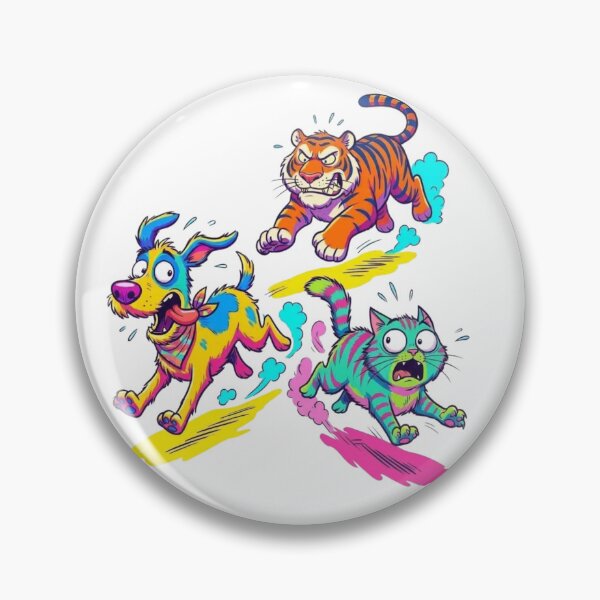 Item preview, Dogs and cats are running away from tigers. designed and sold by PP&RAINBOW SHOP.