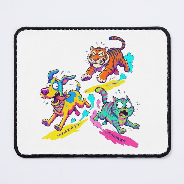 Item preview, Dogs and cats are running away from tigers. designed and sold by PP&RAINBOW SHOP.