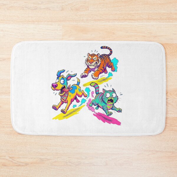 Item preview, Dogs and cats are running away from tigers. designed and sold by PP&RAINBOW SHOP.
