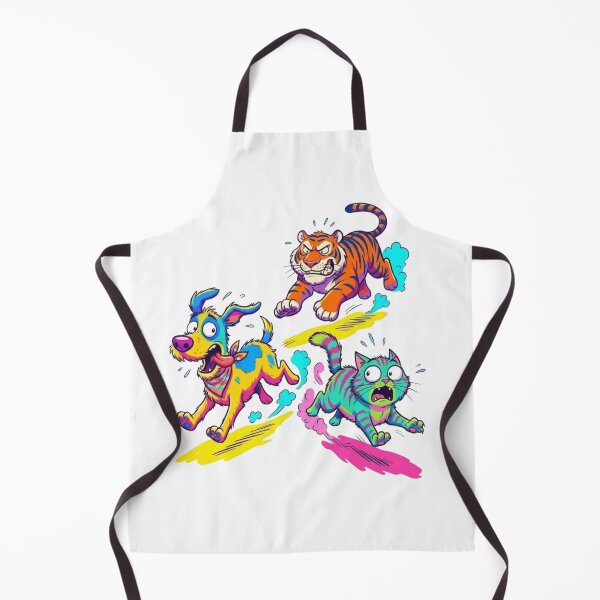 Item preview, Dogs and cats are running away from tigers. designed and sold by PP&RAINBOW SHOP.