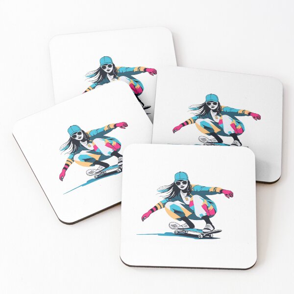 Item preview, Skateboarding girl designed and sold by lapinu.