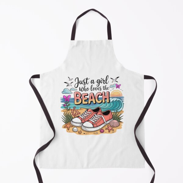 Item preview, Just a Girl Who Loves the Beach T-Shirt – Cute Ocean Sunset Sneaker Design for Beach Lovers & Summer Vacation Gifts designed and sold by GemBob Creations.