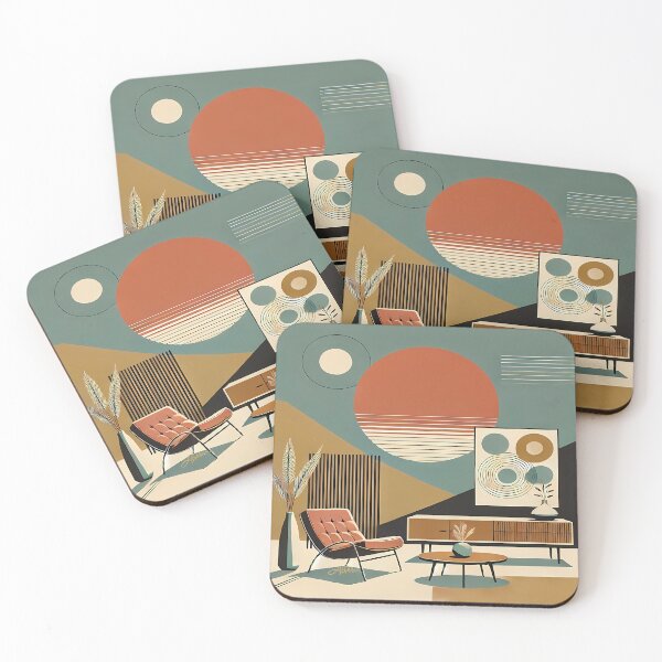 Item preview, Mid Century Modern Interior Design Sunrise Livingroom designed and sold by Lee Hiller Designs.