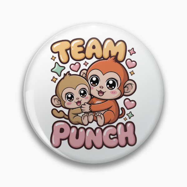 Item preview, Team Punch – Kawaii Rust Orange Monkey Hugging Baby Two-Tone Bubble Letter Graphic Tee | Cute Monkey Shirt designed and sold by DarylWelsh2024.