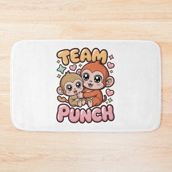 Item preview, Team Punch – Kawaii Rust Orange Monkey Hugging Baby Two-Tone Bubble Letter Graphic Tee | Cute Monkey Shirt designed and sold by DarylWelsh2024.