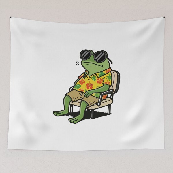 Item preview, Chill Summer Frog in Hawaiian Shirt and Sunglasses designed and sold by Floomart.