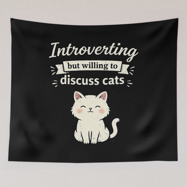 Item preview, Introverting But Willing to Discuss Cats designed and sold by AlvelinaCP.