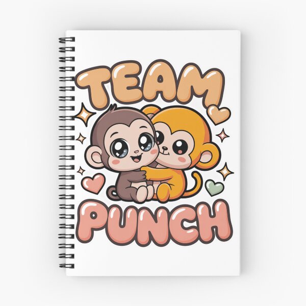 Item preview,  Team Punch – Kawaii Blue-Eyed Brown Monkey & Golden Orange Hugger Peach Blush Sticker Graphic Tee | BFF Shirt designed and sold by DarylWelsh2024.