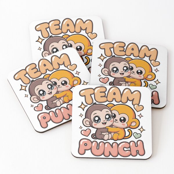 Item preview,  Team Punch – Kawaii Blue-Eyed Brown Monkey & Golden Orange Hugger Peach Blush Sticker Graphic Tee | BFF Shirt designed and sold by DarylWelsh2024.