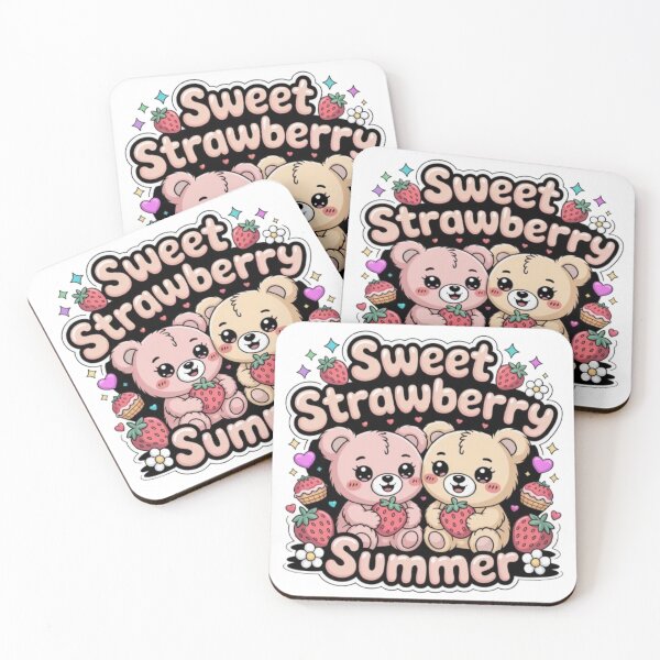 Item preview, Sweet Strawberry Summer Kawaii Teddy Bear T-Shirt – Cute Strawberry Aesthetic Design for Kawaii Lovers & Gift Buyers designed and sold by GemBob Creations.