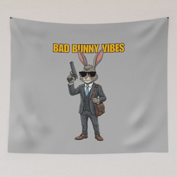 Item preview, Bad Bunny Vibes - Secret Agent Rabbit in Suit designed and sold by M.Store.