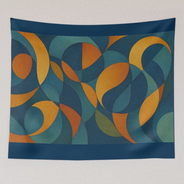 Item preview, Geometric Abstract of Autumn Landscape and River Flow designed and sold by Studio Ahn&Seo.
