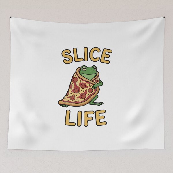Item preview, Frog Wearing Pizza Blanket Illustration designed and sold by Floomart.