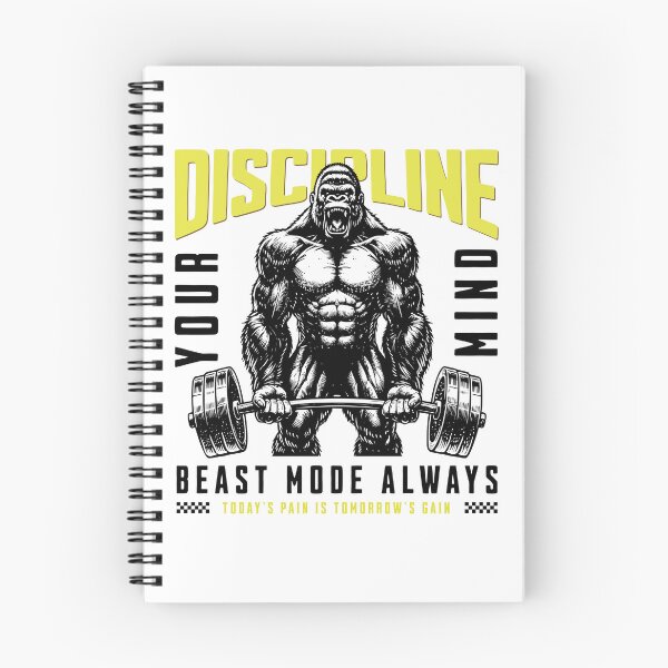 Item preview, Discipline Your Mind - Beast Mode Gorilla Gym Motivation designed and sold by Abaseen.