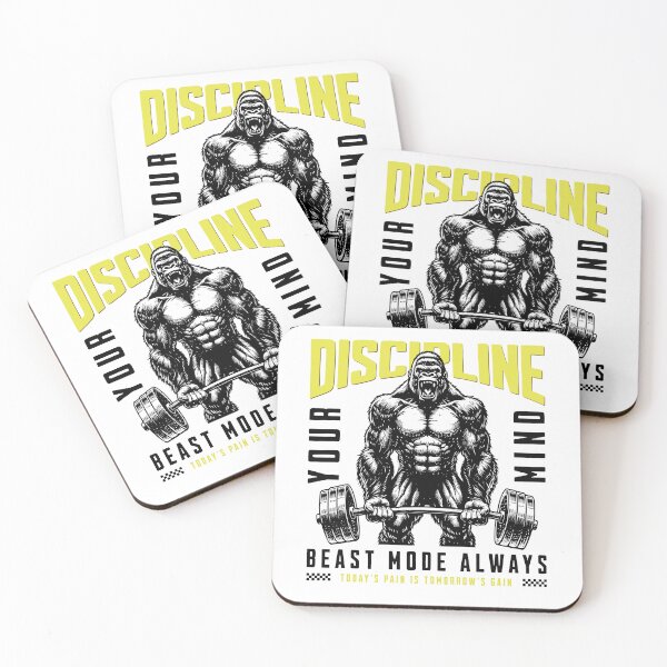 Item preview, Discipline Your Mind - Beast Mode Gorilla Gym Motivation designed and sold by Abaseen.