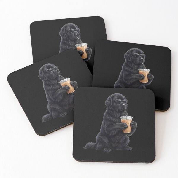 Item preview, Funny Black Newfoundland Drinking Iced Coffee Meme Dog Lover designed and sold by TerryConnells.