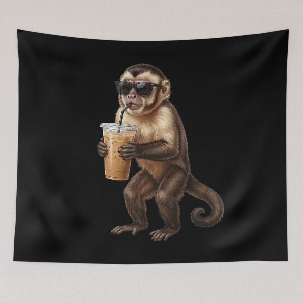 Item preview, Funny Monkey Drinking Iced Coffee Meme Monkey Lover designed and sold by TerryConnells.