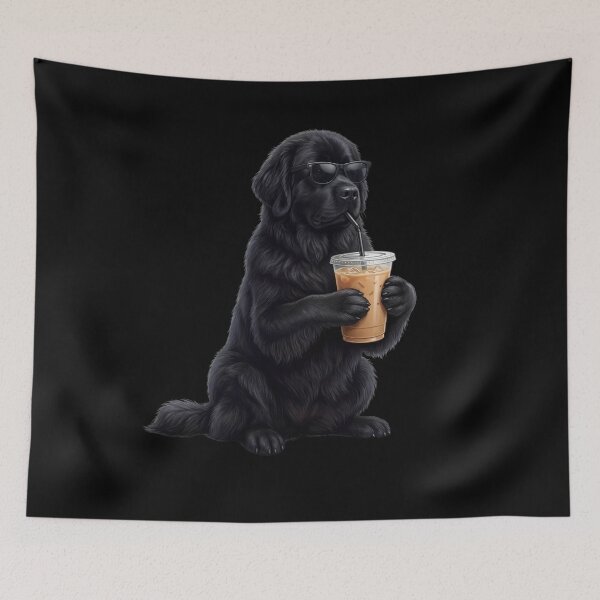 Item preview, Funny Black Newfoundland Drinking Iced Coffee Meme Dog Lover designed and sold by TerryConnells.