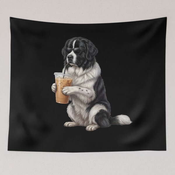 Item preview, Funny Newfoundland Drinking Iced Coffee Meme Dog Lover designed and sold by TerryConnells.