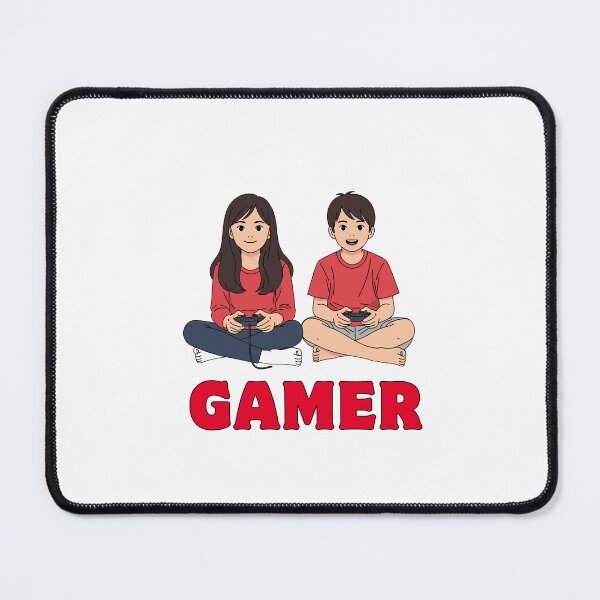 Item preview, Gamer Family Fun – Boy & Girl Cartoon Gaming  designed and sold by Rasheedaholik.