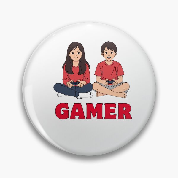 Item preview, Gamer Family Fun – Boy & Girl Cartoon Gaming  designed and sold by Rasheedaholik.