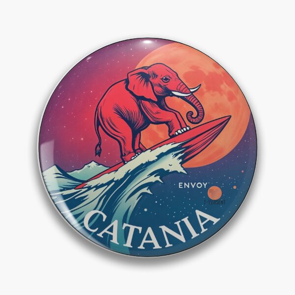 Item preview, Elephant Surfing Under the Moon - Catania Sicily Streetwear Art designed and sold by T-Vergent.