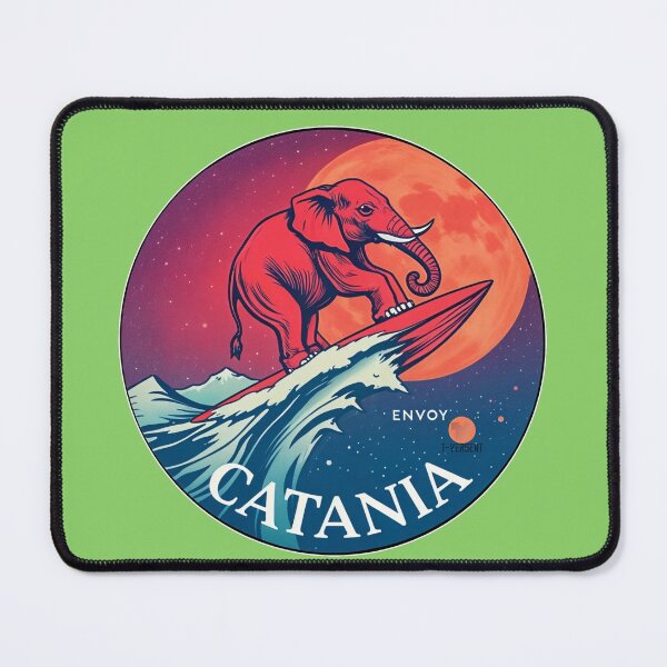 Item preview, Elephant Surfing Under the Moon - Catania Sicily Streetwear Art designed and sold by T-Vergent.