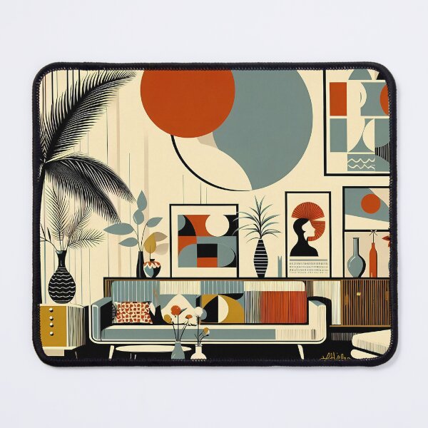 Item preview, Mid Century Modern Interior Design Eclipse Livingroom designed and sold by Lee Hiller Designs.