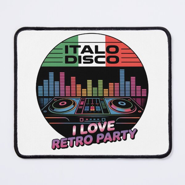 Item preview, Italo Disco I Love Retro Party – 80s DJ Turntable Vintage Disco Design designed and sold by ArcticFoxStudio.