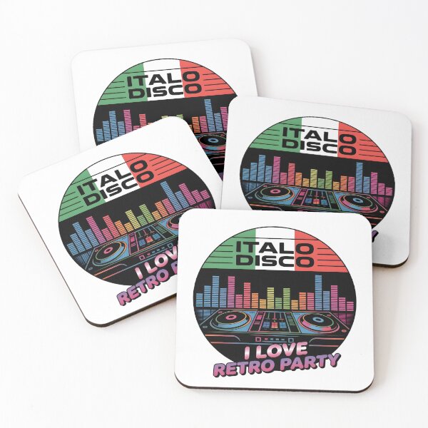Item preview, Italo Disco I Love Retro Party – 80s DJ Turntable Vintage Disco Design designed and sold by ArcticFoxStudio.