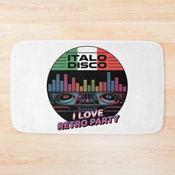 Item preview, Italo Disco I Love Retro Party – 80s DJ Turntable Vintage Disco Design designed and sold by ArcticFoxStudio.