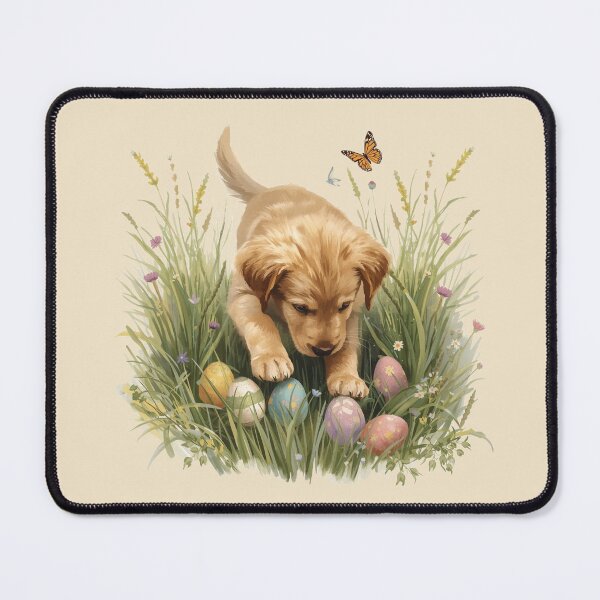 Item preview, Golden Retriever Puppy Easter Egg Hunt – Cute Spring Dog with Easter Eggs designed and sold by Willow & Ink.